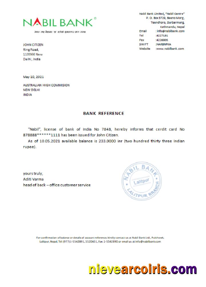 India Nabil bank reference